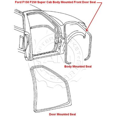 Ford F150 F150 Heritage F250 Body Mounted Door Weatherstrip Seal 2
